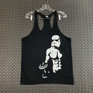 Star Wars Stormtrooper Black Graphic Workout Training Tank Top Gym Men's Medium‎
